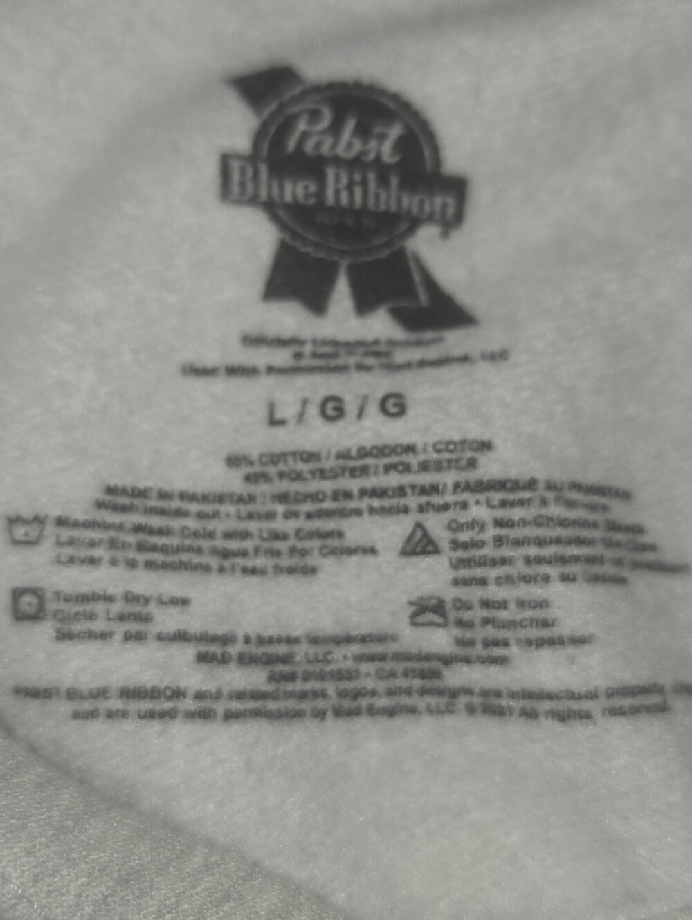 Pabst Blue Ribbon Gray Pullover Hoodie - Men's Classic Logo Sweatshirt - Picture 2 of 2